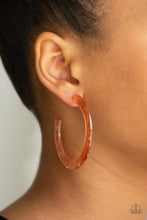 Load image into Gallery viewer, Haute Tamale Acrylic Copper Hoop Earring
