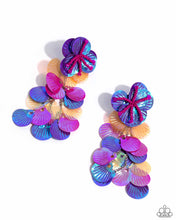 Load image into Gallery viewer, Under the Waves Purple Sequin Post Earrings