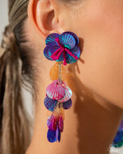 Load image into Gallery viewer, Under the Waves Purple Sequin Post Earrings