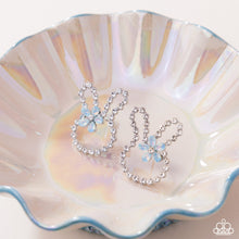 Load image into Gallery viewer, Bunny Backdrop Blue Earrings
