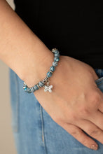 Load image into Gallery viewer, Butterfly Wishes Blue Glass Bead Bracelet