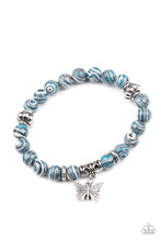 Load image into Gallery viewer, Butterfly Wishes Blue Glass Bead Bracelet