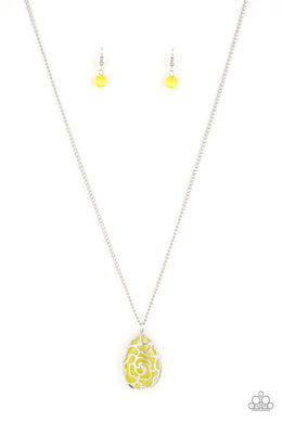 Gleaming Gardens Yellow Necklace