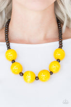 Load image into Gallery viewer, Oh My Miami Yellow Wood Necklace