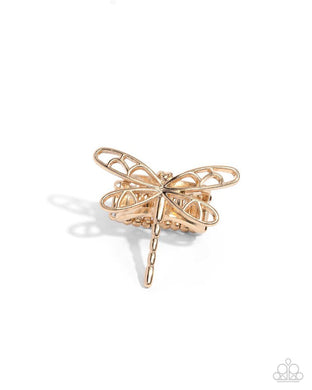 Dragonfly Depth Gold Ring