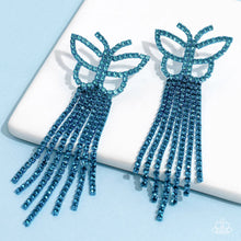 Load image into Gallery viewer, Billowing Butterflies Blue Earrings