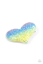 Load image into Gallery viewer, Rainbow Love Multi/Blue Hair Clip