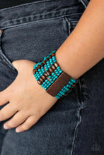 Load image into Gallery viewer, Tropical Nirvana Blue Wood Bracelet