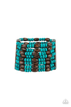 Load image into Gallery viewer, Tropical Nirvana Blue Wood Bracelet