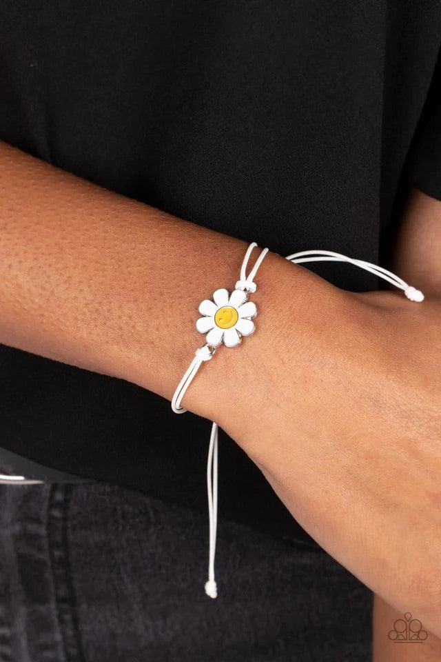 Daisy Little Thing White Pull Cord Bracelet