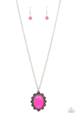 Daisy Dotted Deserts Pink Necklace