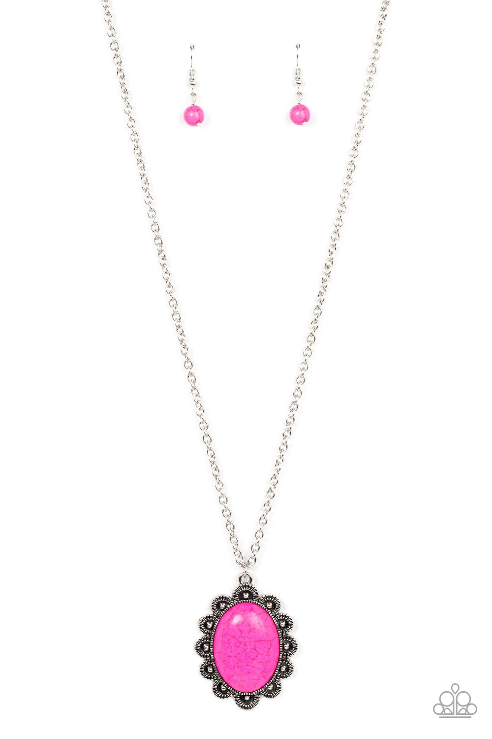 Daisy Dotted Deserts Pink Necklace