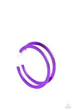 Load image into Gallery viewer, Pop Hoop Purple Hoop Earrings