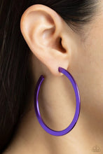 Load image into Gallery viewer, Pop Hoop Purple Hoop Earrings