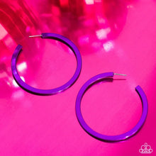 Load image into Gallery viewer, Pop Hoop Purple Hoop Earrings