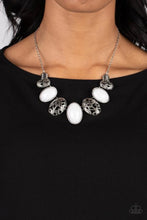 Load image into Gallery viewer, Patterned Paisley White Necklace
