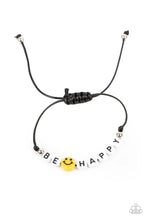 Load image into Gallery viewer, I Love Your Smile Black Pull Cord Bracelet
