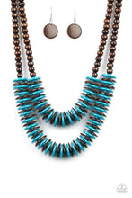 Load image into Gallery viewer, Dominican Disco Blue Wood Necklace