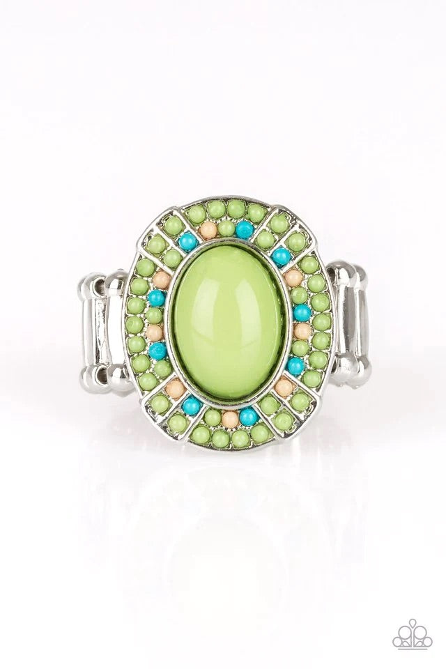 Colorfully Rustic Green Ring