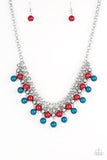 Load image into Gallery viewer, Friday Night Fringe Multi - Blue/Red Necklace