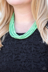 Wide Open Spaces Green Lime Seed Bead Necklace