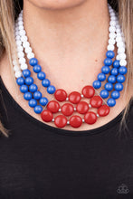 Load image into Gallery viewer, Beach Bauble Red, White, and Blue Multi Necklace