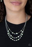 Load image into Gallery viewer, Let The Record Glow Green Necklace