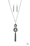 Load image into Gallery viewer, Timelessly Tasseled Black Necklace