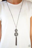 Load image into Gallery viewer, Timelessly Tasseled Black Necklace