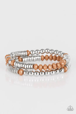 Downright Dressy Brown Bracelet