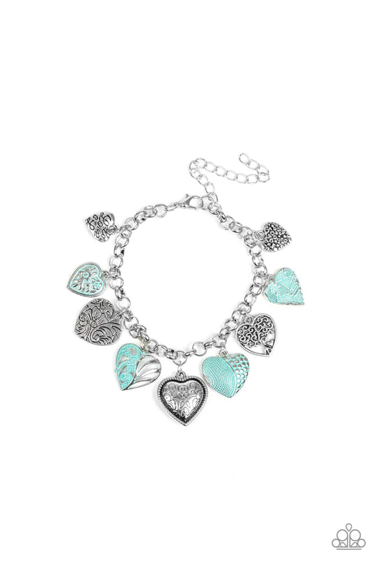 Garden Hearts Green Bracelet