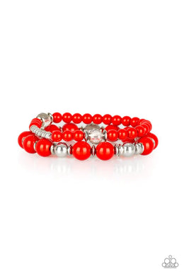 Colorful Collisions Red Bracelet
