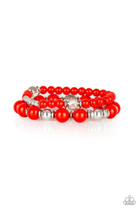 Colorful Collisions Red Bracelet