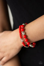 Load image into Gallery viewer, Colorful Collisions Red Bracelet