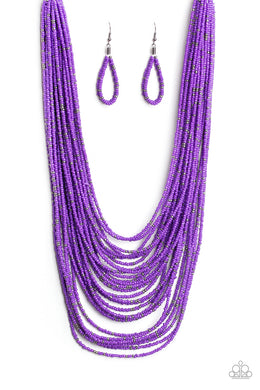 Rio Rainforest Purple Seed Bead Necklace