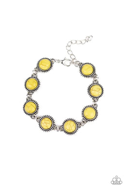 Carved in Sandstone Yellow Bracelet