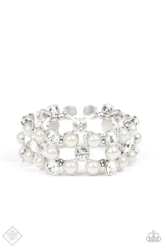 Diamonds and Debutantes White Bracelet