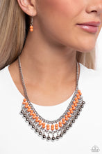 Load image into Gallery viewer, Beaded Bliss Orange Necklace