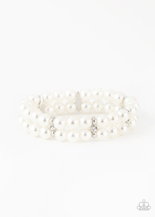 Downtown Debut White Bracelet