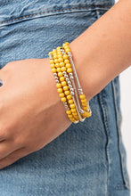 Load image into Gallery viewer, Bead Between the Lines Yellow Bracelet