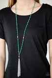 Load image into Gallery viewer, Tassel Takeover Green Necklace