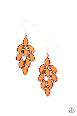 Flamboyant Foliage Orange Earrings