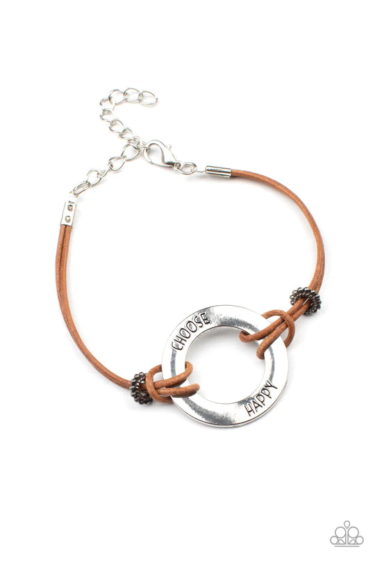 Choose Happy Brown Bracelet