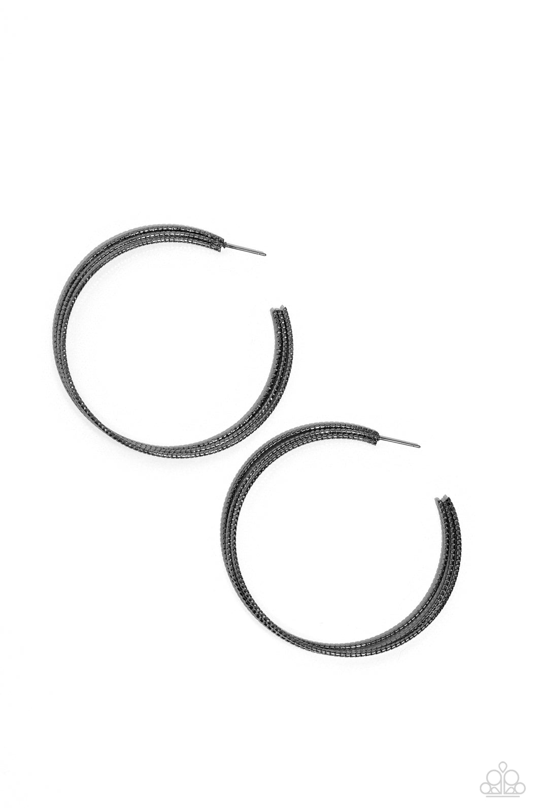Candescent Curves Black Hoop Earrings