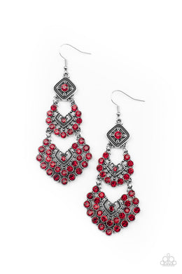 All For The GLAM Red Earrings