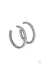 Load image into Gallery viewer, Richly Royal Pink Hoop Earrings