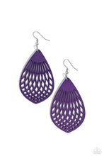 Load image into Gallery viewer, Caribbean Coral Purple Wood Earrings