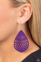 Load image into Gallery viewer, Caribbean Coral Purple Wood Earrings