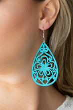 Load image into Gallery viewer, Marine Eden Blue Wood Earrings