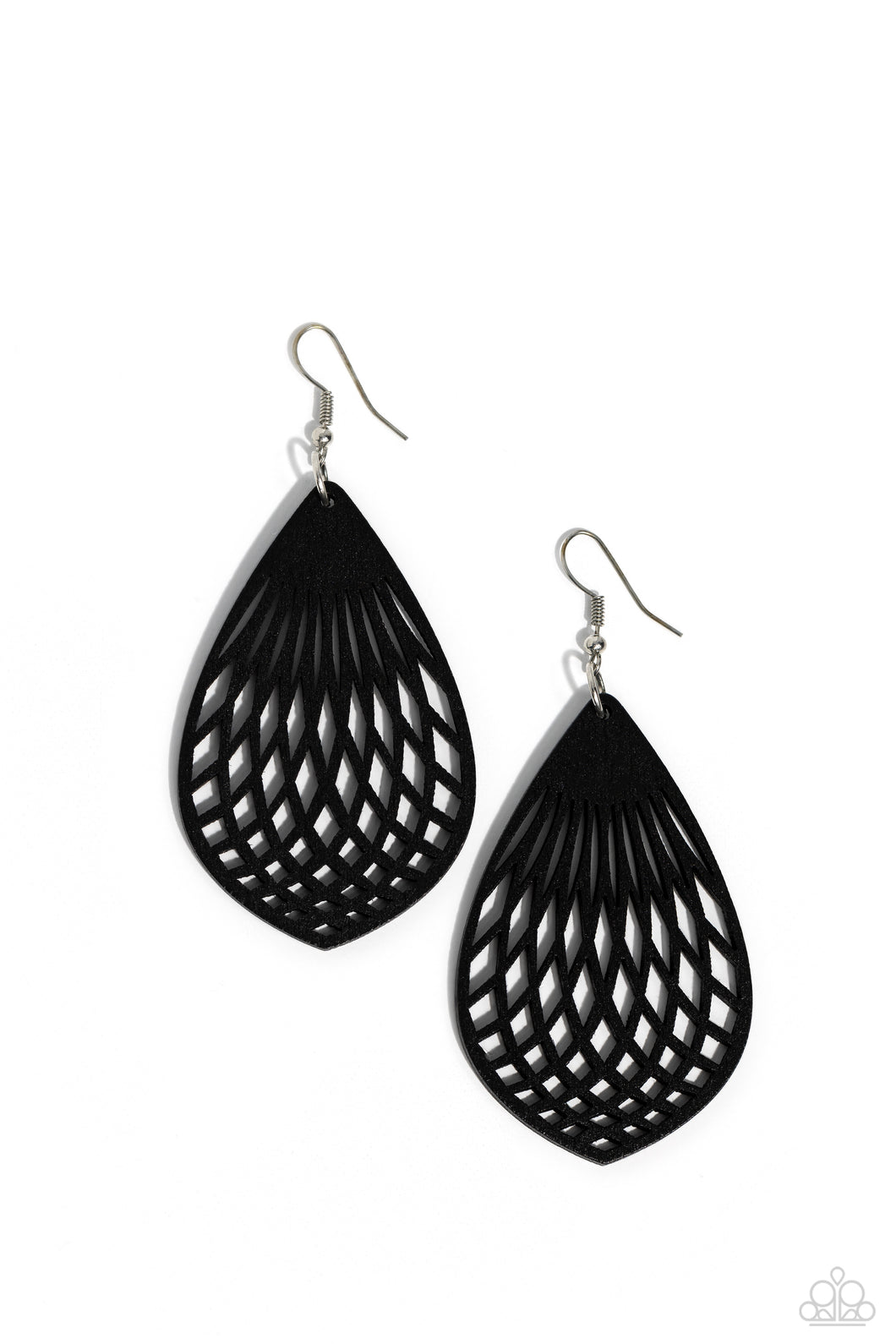 Caribbean Coral Black Wood Earrings